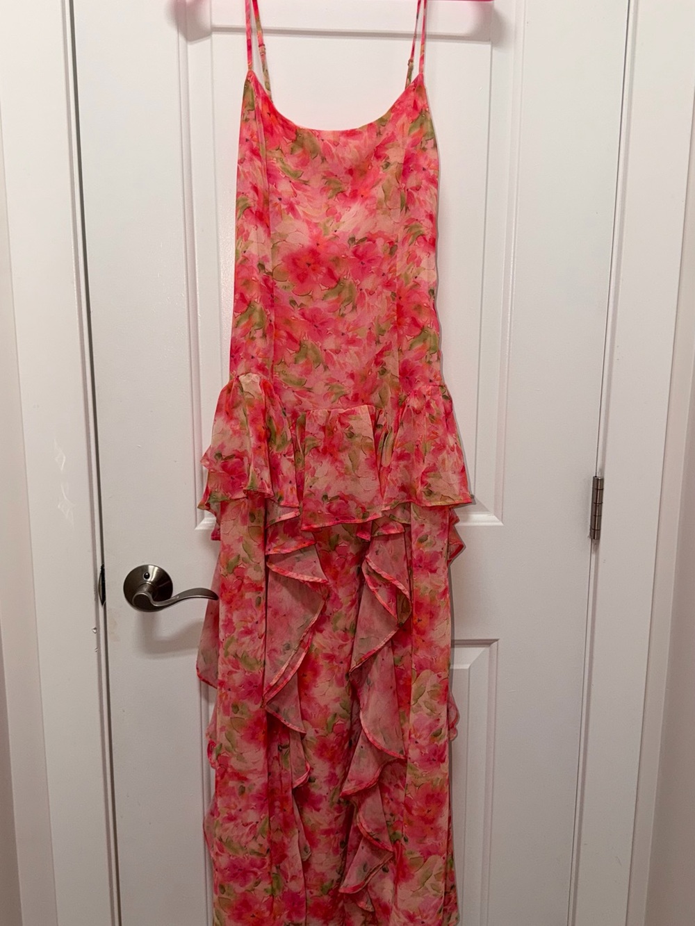 ASTR Livia Floral Ruffle Maxi Dress XS